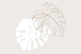 Tablou - Linia de artă monstera N⁰2 (90x60 cm)