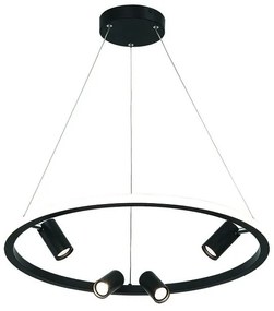 Lustra LED dimabila design modern Rings D-60cm negru