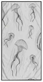 Prosop de plajă negru-alb 90x180 cm Jellyfish – DecoKing