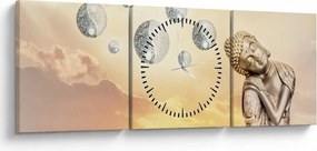 Tablou - Timp pentru meditații (cu ceas) (90x30 cm)