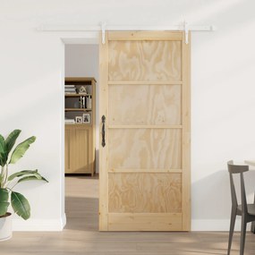 vidaXL Ușă glisantă Manual Natural și alb 93 x 202 cm