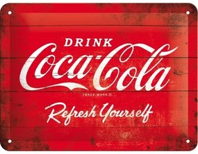 Placă metalică Coca-Cola - Red Logo