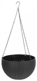 Ghiveci de flori suspendat, gri, 26x16 cm