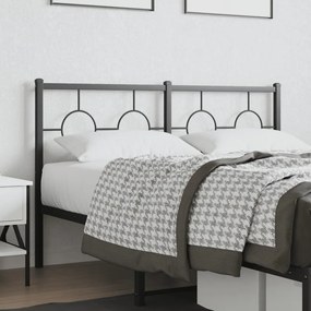 376259 vidaXL Tăblie de pat metalică, negru, 140 cm