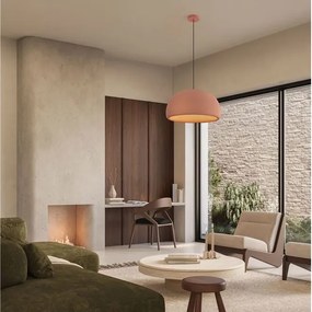 Lustra suspendata cu textura granulata Davo 50cm, rosu caramiziu