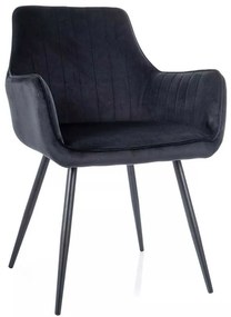 Scaun de bucătărie Viona Velvet, negru