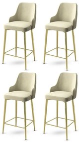 Set de scaune de bar Enox Cream and Gold, 4 buc., 4 buc