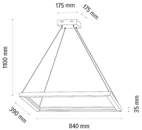 Spot-Light 1027402300000-LED Lustră LED dimabilă suspendată pe cablu LEGNO, 2 x LED, 33 W, 230 V, stejar