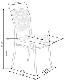 Scaun de bucaterie Tobias, ratan / negru