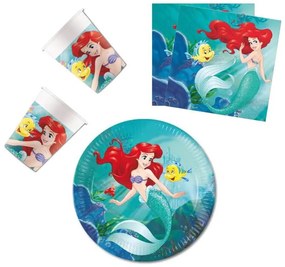 Prințesele Disney Ariel Curious Set de petrecere 36 buc cu farfurii de 23 cm