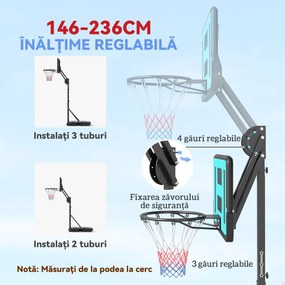 SPORTNOW Basket Reglabil Antiruptură, Bază Grea | Aosom Romania