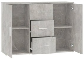 Servantă, gri beton, 91x29,5x65 cm, lemn prelucrat