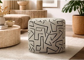 Puf bej cu tapițerie din țesătură bouclé Nairobi – Mauro Ferretti