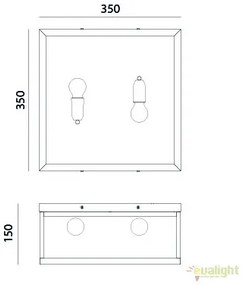 Plafoniera de exterior cu protectie IP55, Quadro 262.03.OT