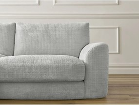 Colțar gri deschis cu tapițerie din chenille (cu colț pe partea stângă/cu șezlong) Leonore – Bobochic Paris