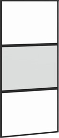 vidaXL Ușă glisantă, negru, 102,5x205 cm, sticlă securizată/aluminiu