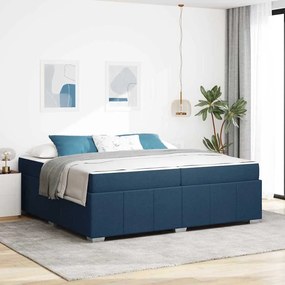 vidaXL Cadru de pat cu saltea albastru 200 x 200 cm țesătură