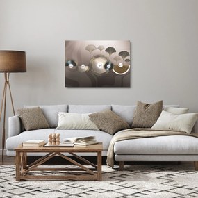 Tablou pe sticlă - Abstract maro-auriu (70x50 cm)
