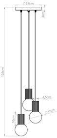 Lustră pe cablu Sollux SL.1710 HALO 3xG9/8W/230V d. 25 cm alb