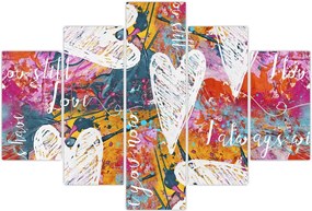 Tablou - Inima pe un fundal abstract (150x105 cm)