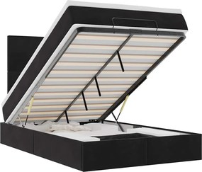 vidaXL Cadru de pat otoman cu saltele, catifea neagră 120x190cm