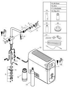 GROHE 31454001 - Baterie pentru chiuvetă BLUE HOME, pipă în formă de L, crom lucios