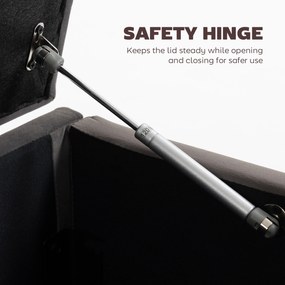 HOMCOM Pouf pentru ședere, suport pentru picioare, scaun, bancă mică, dulap pentru depozitare, gri | Aosom Romania