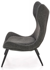 Fotoliu Atlantis antracit/negru H106 cm