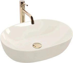 Lavoar pe blat Rea Lisa oval 49 cm ecru lucios
