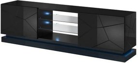 Comoda TV QIU, negru, 200x40x57 cm