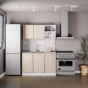 Set Bucatarie Ara, Stejar Sonoma/Alb, L 120 cm