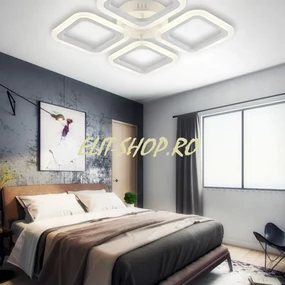 Lustra LED Cu Telecomanda, Elit's, 4 Patrate, 112 w