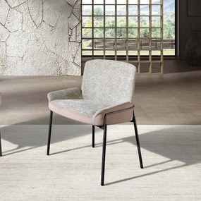 Scaun modern design italian, Tesatura, Catifea, Grey/ Brown