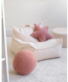 Fotoliu puf pentru copii crem cu tapițerie din țesătură bouclé Chair – Wigiwama