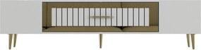 Comoda TV, Hanah Home, Dekolp3, 150x48.2x29.6 cm, Alb/Auriu