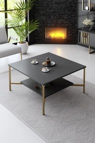 Set de mobilier pentru living Gold, Antracit- Auriu