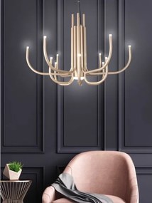 Ondaluce - Lustră suspendată LED dimmabilă cu cablu NOUVEAU, LED 35W, 230V, Ø 78 cm, aurie