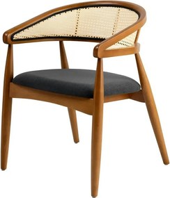 Scaun LIMA, stejar/negru, lemn/stofa, 54x50x75 cm