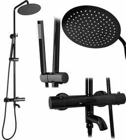 Set de dus cu termostat Lungo negru metalic
