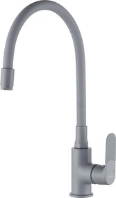 Baterie bucatarie cu pipa flexibila Invena Joga gri mat