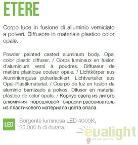 Aplica LED perete exterior design modern ETERE AP ANTRACITE 4000K 172408