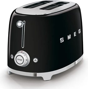 Prajitor de paine SMEG 50's Style TSF01BLEU, 950 W, 2 felii, 6 trepte, Tava pentru firimituri, Cablu integrat, Otel inoxidabil, Negru