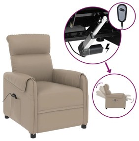 3143335 vidaXL Fotoliu rabatabil electric, cappuccino, piele ecologică