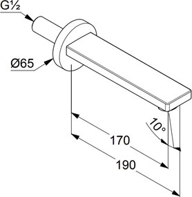 Pipa cada baie cu montaj in perete, culoare crom Kludi Zenta SL 4860005
