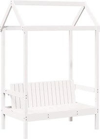 vidaXL Banchetă cu acoperiș, alb, 117,5x70x176,5 cm, lemn masiv pin