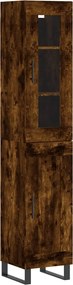 vidaXL Dulap înalt, stejar fumuriu, 34,5x34x180 cm, lemn prelucrat