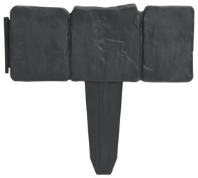 Gard din plastic pentru gradina / gazon aspect piatra, 41 buc., 10 m