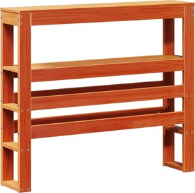 vidaXL Tăblie de pat cu rafturi, maro ceruit, 75 cm, lemn masiv pin