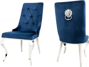 Set 2 scaune stil baroc Modern Barock, albastru regal