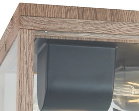 Plafonieră industrială cu imprimeu lemn IP44 cu 2 lumini - Charlois